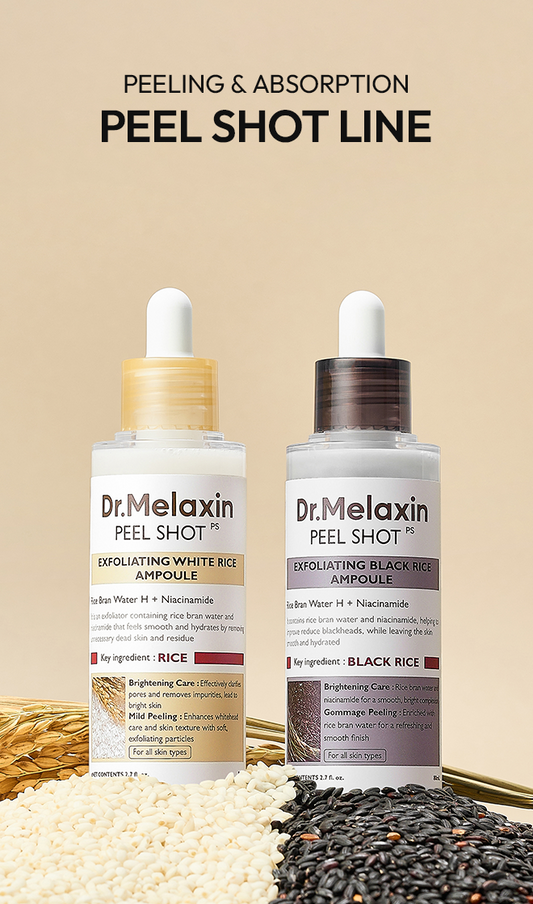 Dr.Melaxin Peel Shot Glow Black and White Rice Peeling Ampoule